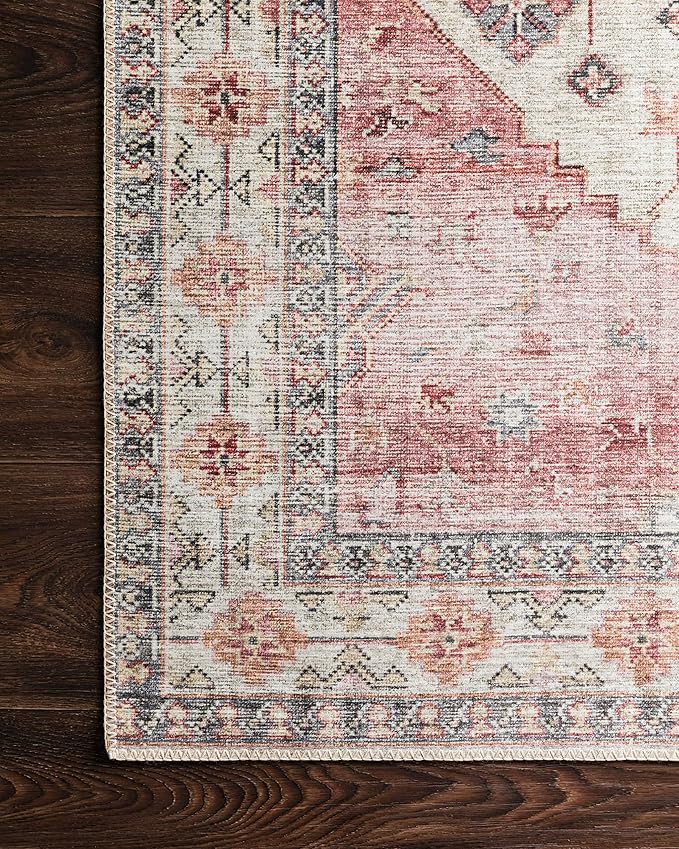 Loloi II Skye Collection SKY-02 Ivory/Berry 2'-6" x 12'-0" Runner Rug