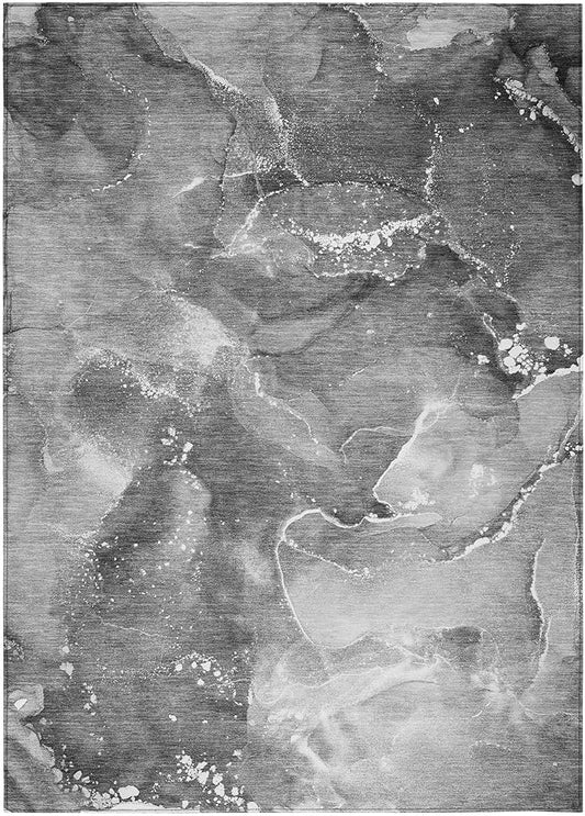 Addison Rugs Chantille ACN518 Gray 9' x 12 Indoor Outdoor Area Rug, Stain Resistant, Machine Washable, Non Shedding, Bedroom, Living Room, Dining Room, Kitchen Rug