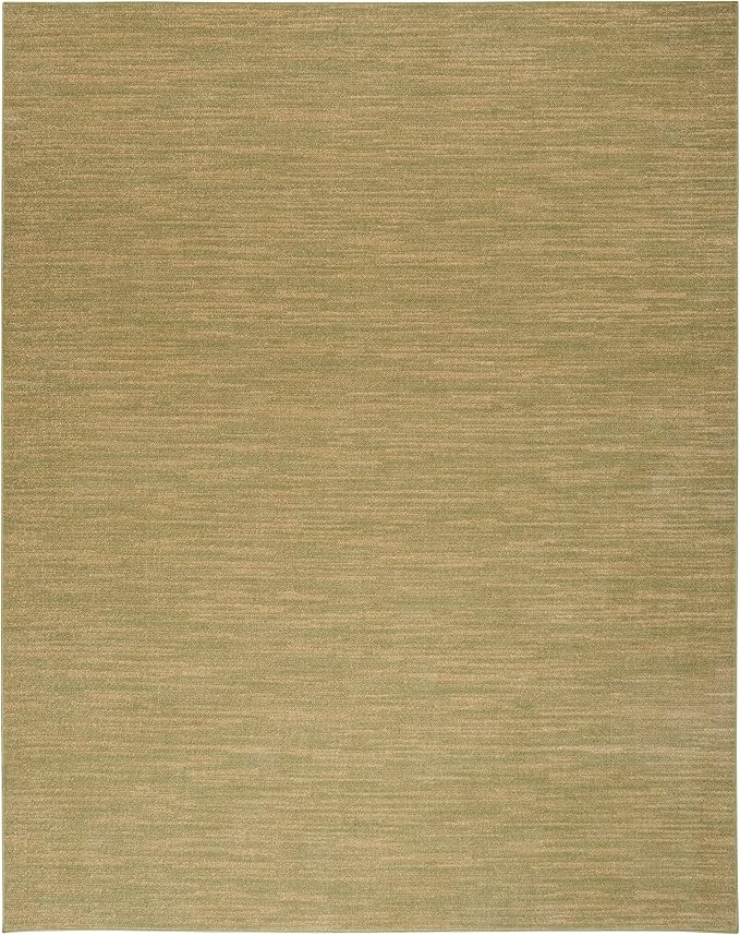 Nourison Essentials Indoor/Outdoor Green Gold 7' x 10' Area Rug, Easy Cleaning, Non Shedding, Bed Room, Living Room, Dining Room, Backyard, Deck, Patio (7x10)
