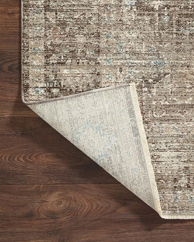 Loloi Magnolia Home by Joanna Gaines Millie Collection MIE-03 Charcoal/Dove 11'-6" x 15'-7", .25" Pile Height, Area Rug