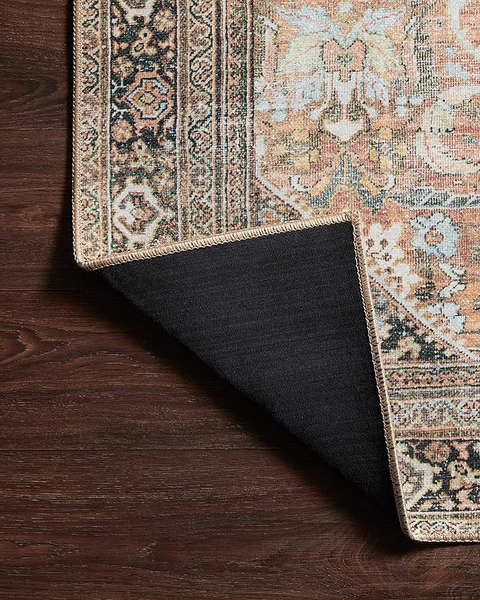 Loloi II Wynter Collection WYN-02 Auburn/Multi 5'-0" x 7'-6", .13" Thick, Area Rug, Soft, Durable, Printed, Vintage Inspired, Low Pile, Non-Shedding, Easy Clean, Living Room Rug