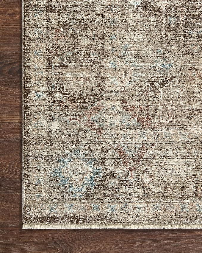 Loloi Magnolia Home by Joanna Gaines Millie Collection MIE-03 Charcoal/Dove 9'-6" x 13'-1", .25" Pile Height, Area Rug
