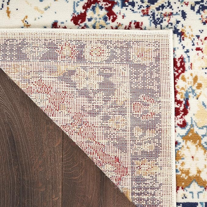Nourison Grafix Traditional Blue/Multicolor 7' x 10' Area Rug, Easy Cleaning, Non Shedding, Bed Room, Living Room, Dining Room, Kitchen (7x10)