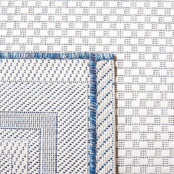 SAFAVIEH Courtyard Collection Runner Rug - 2'3" x 14', Ivory & Navy, Non-Shedding & Easy Care, Indoor/Outdoor & Washable-Ideal for Patio, Backyard, Mudroom (CY8475-53412)