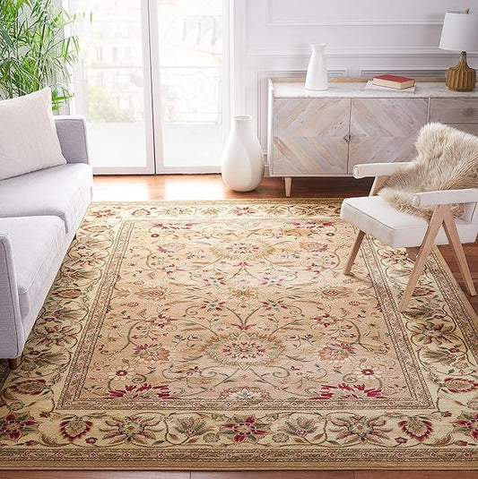 SAFAVIEH Lyndhurst Collection Area Rug - 8' x 11', Beige & Ivory, Traditional Oriental Design, Non-Shedding & Easy Care, Ideal for High Traffic Areas in Living Room, Bedroom (LNH212D)