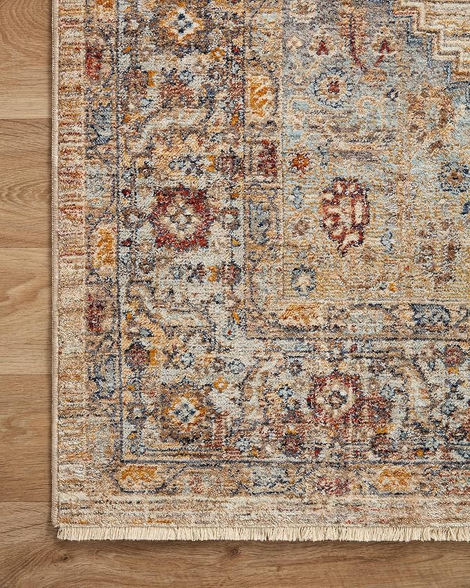 Loloi II Sorrento Collection SOR-06 Multi/Sunset 5'-3" x 5'-3" Round Accent Rug