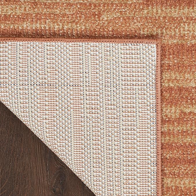 Nourison Essentials Indoor/Outdoor Rust 4' x 6' Area Rug, Easy Cleaning, Non Shedding, Bed Room, Living Room, Dining Room, Backyard, Deck, Patio (4x6)