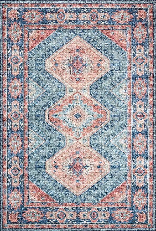 Loloi II Skye Collection SKY-03 Turquoise/Terracotta 2'-6" x 12'-0" Runner Rug