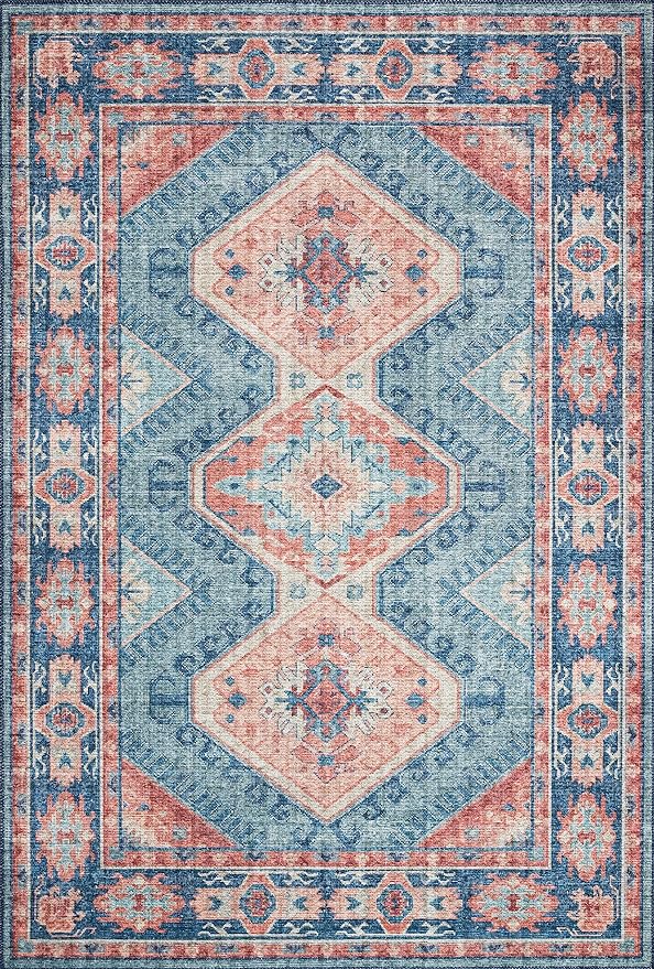 Loloi II Skye Collection SKY-03 Turquoise/Terracotta 2'-6" x 7'-6" Runner Rug