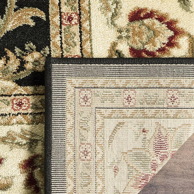 SAFAVIEH Lyndhurst Collection 3'3" Square Black/Ivory LNH212A Traditional Oriental Non-Shedding Living Room Bedroom Accent Rug