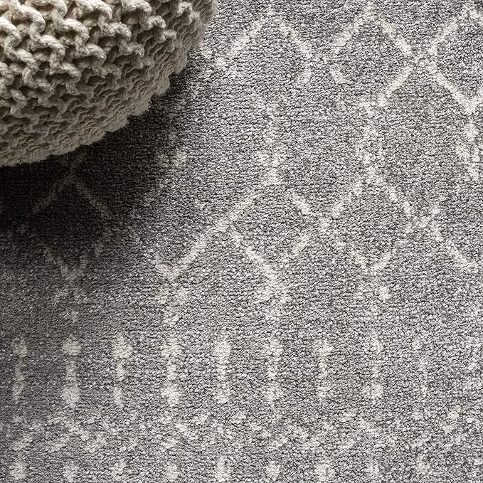 JONATHAN Y MOH101C-220 Moroccan Hype Boho Vintage Diamond Gray/Ivory 2 ft. x 20 ft. Runner Rug, Pet Friendly, Non Shedding, Stain Resistant, Easy-Cleaning for Home, Bedroom, Living Room, Kitchen