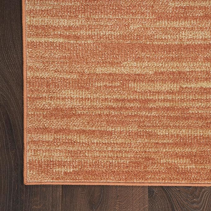 Nourison Essentials Indoor/Outdoor Rust 4' x 6' Area Rug, Easy Cleaning, Non Shedding, Bed Room, Living Room, Dining Room, Backyard, Deck, Patio (4x6)