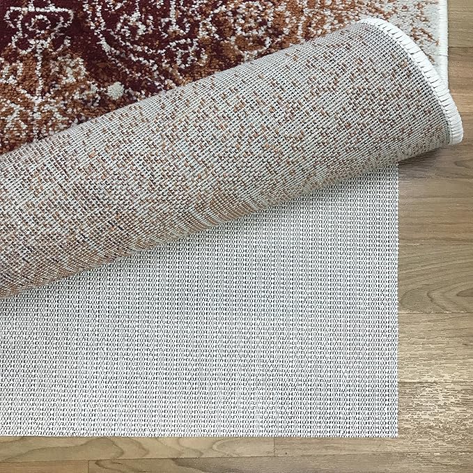 Superior Area Rug Pad, Non-Slip, Non-Skid, Floor Protector, Table Runner, Hardwood and Tile Floors Padding, Washable, Place Mats, Gripper Mat, Slide Stoppers, Rubber Rug Grip, 2'6" x 10', Cream