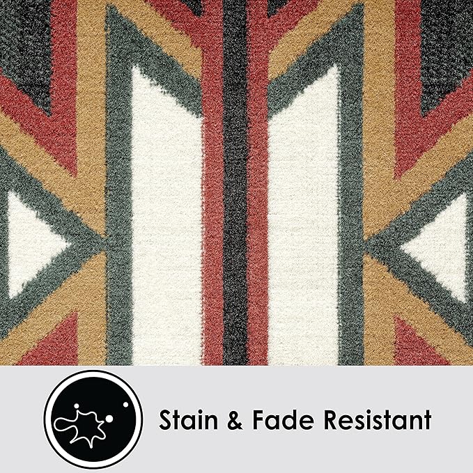 Home Dynamix Premium Sagrada Southwestern Geometric Area Rug Green/Red, 7'8"x10'7"