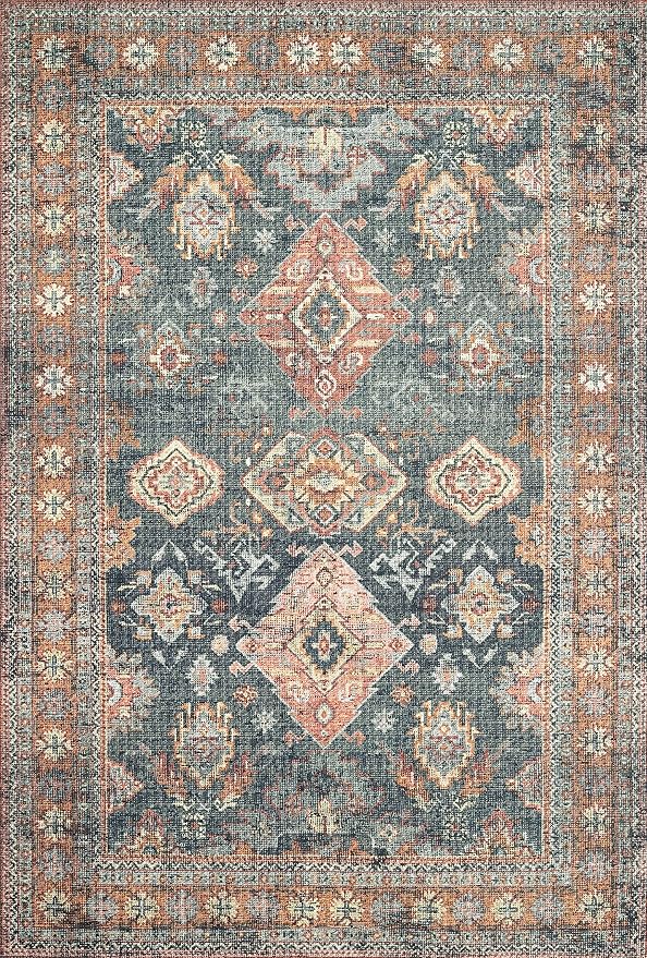 Loloi II Skye Collection SKY-10 Sea/Rust 2'-6" x 10'-0" Runner Rug
