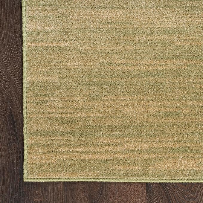 Nourison Essentials Indoor/Outdoor Green Gold 2'2" x 7'6 Area Rug, Easy Cleaning, Non Shedding, Bed Room, Living Room, Dining Room, Backyard, Deck, Patio (2x8)