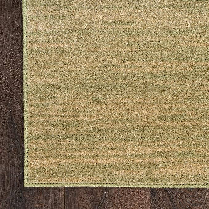 Nourison Essentials Indoor/Outdoor Green Gold 5' x 7' Area Rug, Easy Cleaning, Non Shedding, Bed Room, Living Room, Dining Room, Backyard, Deck, Patio (5x7)