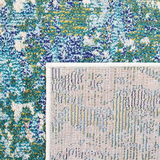 SAFAVIEH Madison Collection Area Rug - 10' x 14', Green & Turquoise, Modern Abstract Design, Non-Shedding & Easy Care, Ideal for High Traffic Areas in Living Room, Bedroom (MAD471Y)